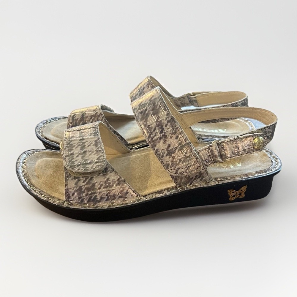 Alegria Verona Sandals Womens EU 37 US 7-7.5‎ Metallic Leather Comfort Summer